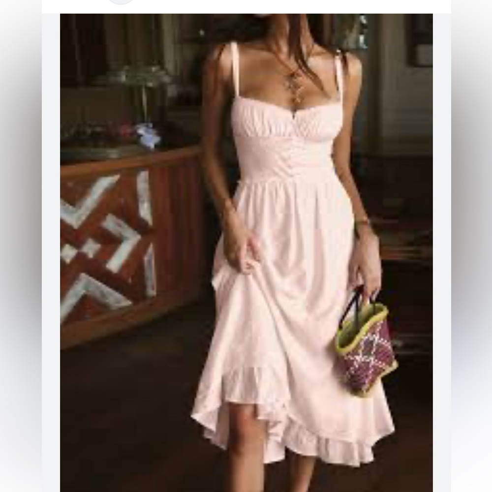NWT Sz L Commense Blush Pink Midi Sundress - Picture 2 of 12